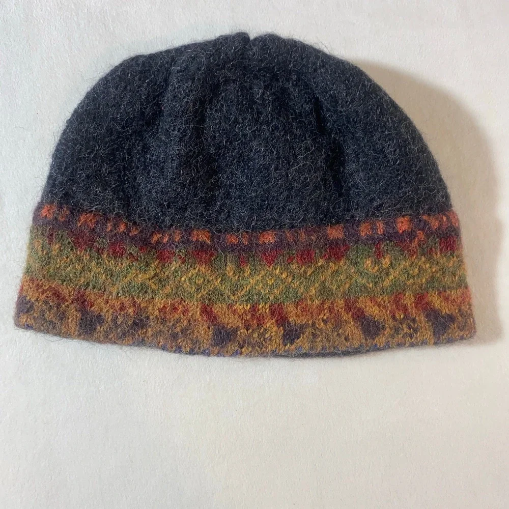 Kids Alpaca Knit Beanie Winter Hat Multicolor Waliki Made in Bolivia